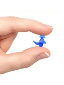 1对防水硅胶软耳塞 - 便携耐用，游泳配件，适用于户外、运动、旅行、家庭、办公室、学校等场合