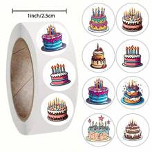 500pcs Cake Stickers, 1-Inch Self-Adhesive Paper Seals, Used To Design Series Stickers, For Gift Flowers, Dessert Gifts, DIY Decorative Boxes, And Packaging Labels.