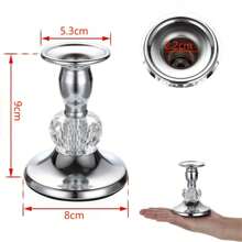 2PCS Silver Metal Cone Candle Holder, Metal Crystal Candle Holder, Elegant Candle Holder Set, Dining Table Center Decoration, Fireplace Candle Decoration (Excluding Candles)