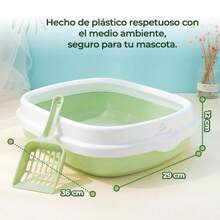 Arenero Plástico Para Gatos Con Pala Resistente Y Duradero Mediana - Lila Púrpura - Ver 2