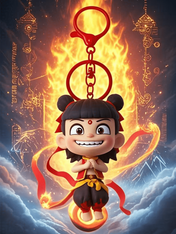 1 Pc Cartoon Anime High-Quality 3D Nezha, Ao Bing, Shen Gongbao PVC Keychain/Backpack Decor, Perfect Birthday Gift For Family And Friends