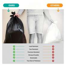 1.9 MIL Ultra-Thick Heavy-Duty 30-Gallon Plastic Garbage Bags, 100 Pieces, 31.5in X 35.5in - Perfect For Courtyard Leaves, Hotels, Shopping Malls, Supermarkets, Gardens, Streets & Home Use 100PCS-30 - 彩色 - 查看 6