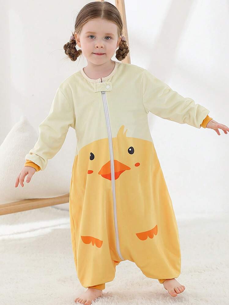 MICHLEY 1pc Infant Cartoon Blue & Pink Reversible Zipper Sleeping Bag, Suitable For Spring & Summer, Long Sleeve Design, Breathable & Comfortable, Multiple Cartoon Patterns Available, Fit For 3-5 Years Old Boys & Girls, Applicable For Crib, Stroller, Etc. - Multicolor - View 7