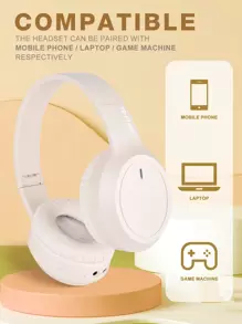 Gerripuer M2 Foldable Extendable Wireless Bluetooth Headphones, USB-C Charge, Dual Mic, Suitable For Phone, Gaming, Online Classes, Beige & Khaki Color, Affordable Gift For Valentine/New Year - Apricot - View 5