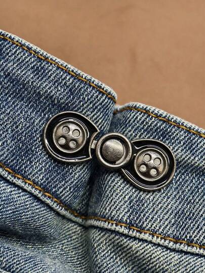 1對不需縫製的鈕扣，可調節並拆卸，適用於牛仔褲、裙子、長褲 - 優秀的工具，可在不開洞的情況下改變腰圍尺寸