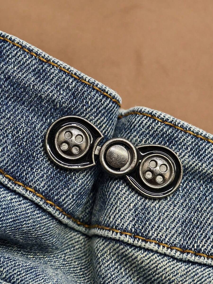 1對不需縫製的鈕扣，可調節並拆卸，適用於牛仔褲、裙子、長褲 - 優秀的工具，可在不開洞的情況下改變腰圍尺寸