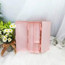 2pcs Multi-Color Translucent Matte Storage Box Multi-Function Double-Sided Macaron Plastic Box Suitable For Storing Jewelry, Pens, Erasers