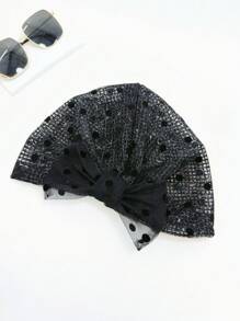 1pc Women's Lightweight Breathable Bowknot Head Scarf, New Mesh Polka Dot Headband, Casual Versatile, Quality Cover For Gray Hair, Suitable For Daily Use, Spring And Summer - MZ508 - View 3