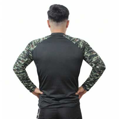 JK SPORTS Playera Deportiva Modelo Negro Camuflaje