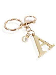 这款高级优雅的金色字母钥匙扣，A-Z 3D字母吊坠，时尚合金材质，饰以珍珠，可作包包、背包、汽车钥匙链，是女士的完美配饰，也是情侣的绝佳礼物。经典简约的钥匙扣，既可作装饰品，也可作包包配饰，适合赠送给朋友、家人、情侣、女友，也是一份重要的礼物和节日纪念品。 - 金色 - 查看 21