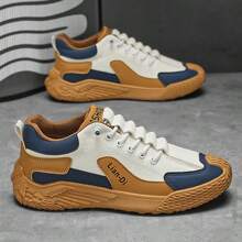 Men's Casual Contrast Color Everyday Sports Sneakers, Versatile - White - View 2