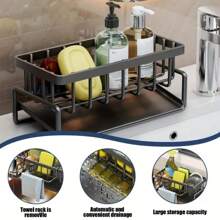CAIROCK Buy 1 Get 2 Stylish Gray Multifunctional Bathroom Organizer With Drain - Electric Toothbrush And Toothpaste Holder With Built-In Filter Cup, Durable Wrought, Perfect For Modern Bathrooms, Bathroom Decor And Accessories - 灰色-1個裝 - 查看 6