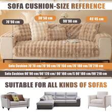 Soft Plush Sofa Cover - Non-Slip Sofa Cover 1 2 3 4 Seater Couch Cover For Sectional Sofa, Fluffy Faux Fur Sofa Seat Cushion Cover L Shape Furniture Protector - 卡其色 - 查看 11