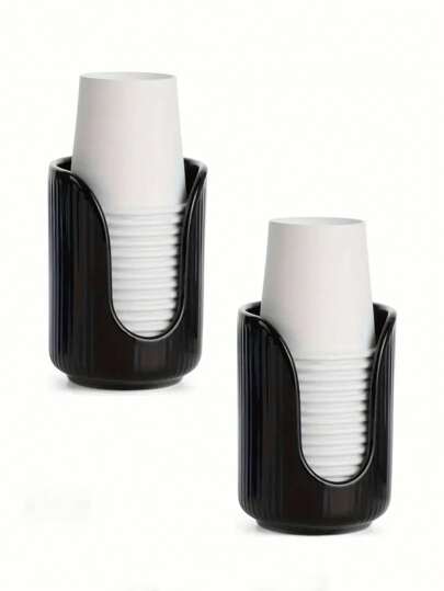 1pc Disposable Cup Dispenser-Coffee Cup Organizer, 3oz-4oz Plastic Paper Cup Holder, Small Countertop Mouthwash Cup Holder For Vanity Countertop, Bathroom, Kitchen And Dining Room, Suitable For Home Luxury Desktop Storage Rack