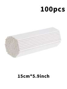 50/100/200 White Lollipop Sticks, 3.93-Inch Paper Stick Straws, Used For Cake Sticks, Cupcake Decorations, Candy Melting, Chocolate, Cookies, Desserts (Diameter 3mm), Wedding Party Gift Packaging - Multicolor - View 10
