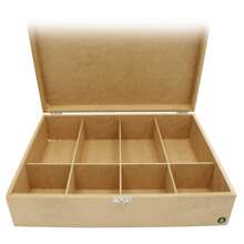 MDF Money Organizer Box For Bills And Coins With Lock And 8 Compartments - 米色 - 查看 4