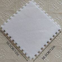 12pcs/Set (6 Mint Green + 6 White) Plush Patchwork Floor Mat, 12*12*0.39 Inches Small Size Carpet, Peel & Stick Rug, Bedroom Decor, Home Decorative Rug, Bedroom Rug, Decorative Carpet, Bedroom Carpet, Room Carpet, Living Room Carpet Set, Game Room Mat, EVA Bottom & Linen Top Rectangular Trimmable & Washable, Suitable For Daily Home Scenarios