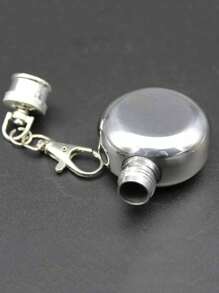 不锈钢户外便携式钥匙扣液体瓶，适合喝咖啡、牛奶、饮料、露营、节日派对、圣诞节情人节情侣礼物