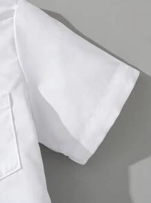 男童经典休闲百搭短袖 Polo 衫，适合休闲、正式、学校、派对和表演场合 - 白色 - 查看 7