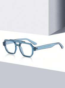 1 par de gafas de hombre de moda estilo aviador con doble puente y lentes transparentes