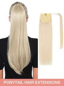 Extensiones de cabello humano con cola de caballo, extensiones de cabello con clips para uso diario, fácil de usar, extensión de cola de caballo de color natural para mujeres, larga y recta