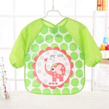1pc Cartoon Pattern Feeding Bib With Long Sleeves For 0-6 Years Old Children, Durable Polyester, Adjustable Hook & Loop Closure - Multicolor - View 16