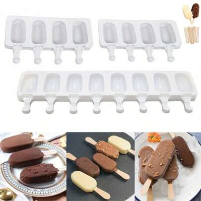 1Pc DIY Silicone Ice Cream & Chocolate Mold - Popsicle Tray And Ice Cube Maker For Homemade Desserts, Perfect For Parties
