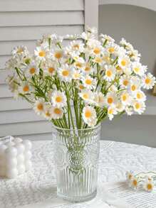 20 pezzi/15/10/5/2/1 pezzo Piccoli fiori di margherita bianchi artificiali, margherite finte da 10 pollici, fiori selvatici primaverili per decorazione di feste (vaso non incluso), decorazione per camera, decorazione per la casa, decorazione per pareti, decorazione per bagno, decorazione per camera da letto, regali per compleanni e lauree - Multicolore - Visualizzare 7