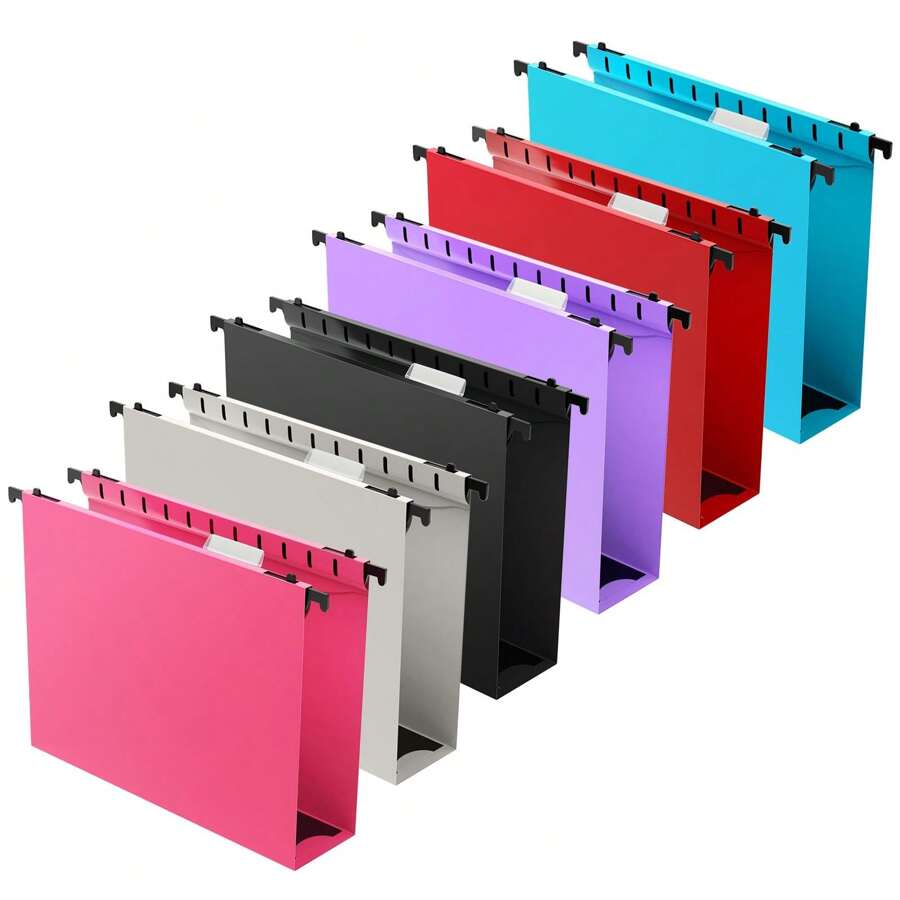 1/3/6 Pcs Extra Capacity Plastic Hanging File Folder, Reinforced Hang Folders Letter Size, Heavy Duty 2 Inch Expansion, Filing Cabinet Folders, For Bulk Files, Medical Charts, Assorted Colors