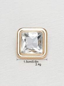 8 pièces/set Boutons carrés en métal avec faux cristaux et pierres précieuses, polyvalents pour chemises, cardigans, pulls, vestes, décoration, artisanat DIY, couture, bijoux, sacs