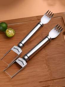 1 件/2 件一体式西瓜切刀，不锈钢二合一水果刀叉切片机，双头夏季水果切割工具，适用于家庭