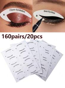 160對/20片眼線彩妝工具，貓眼眼線貼，狐狸眼彩妝模板，眼線模板貼，眼線膠帶，眼妝輔助貼，初學者眼妝輔助貼，初學者眼線工具 - 彩色 - 查看 2