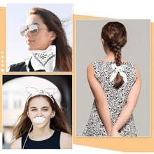 1/2X COWBOY HAT AND BANDANA WILD WESTERN FANCY DRESS COSTUME ACCESSORY - White - View 4