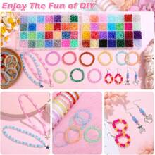 50pcs/360pcs/720pcs 8mm Cracked Crystal Glass Round Beads Jewelry Making Kit For DIY Bracelets, Necklaces, Earrings And Crafts, Beading Kit For Beginners (Random Colors)