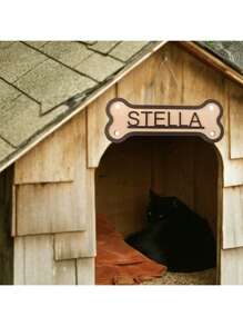 Personalized Wooden Pet ID Tag - Custom Dog House Sign And Pet Label With Unique Animal Pattern Design, Perfect For Dog Room Decor. Each Nameplate Can Be Engraved With Your Pet's Name Or Other Text To Showcase Your Pet's Personalized And Distinctive Style. Serve Not Only As A Dog House Identifier, But Also Add A Touch Of Warmth And Uniqueness To Your Beloved Pet's Private Space. Ornamental, Stainless Stylish, Contracted, Cute, Cuties, Colorful, Vintage Unique, Customized Cat Tags Personalized Small, Personalized Cat Collar, Personalized Dog Collars Ideal Gifts For Him Her, Family, Friends, Pet Lovers, Pet For Anniversaries, For Birthdays, For Housewarming