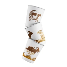 Eid Al Adha Paper Cups And Napkins For Occasions, Eid Al Adha Decorations,Eid Mubarak Cups And Napkins Set Muslim Tableware Serve 10/25 Guests For Islamic Holiday,Tea Cups,Water Cups,Napkins - Multicolor - View 15
