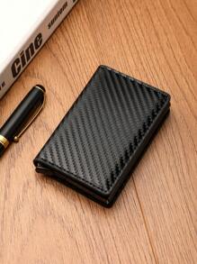 男士信用卡夹钱包男士 Rfid 智能 Meral 薄款弹出式简约钱包小号黑色钱包金属钱包正式/商务正式情人节创意 - 彩色 - 查看 6