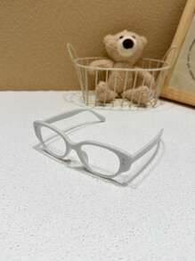 1 Pair Kids' Retro Rivet Frame Clear Lens Glasses, Suitable For All Seasons Everyday Wear - one-size - View 11