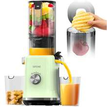SiFENE Whole Fruits Cold Press Juicer Machine - 4.3-Inch Wide Mouth Slow Masticating Juicer With Large Feed Chute For Vegetables And Fruits, Easy To Clean, Nutrient-Rich Juice Extractor (Green) - US A Type Plug(110-127V) - View 11