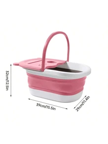 1 pieza Bañera de masaje plegable para pies, minimalista para adultos en dormitorio con asa, cubo para remojar los pies con tapa, bañera profunda para pies, palangana para lavar los pies, decoración de otoño para el baño del hogar