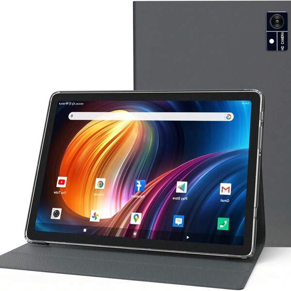 2025 Última tableta Tabletas de 10 pulgadas 16GB RAM + 128GB ROM/TF 1TB, 5G + 2.4G WLAN, 8 núcleos 2.0GHz, 8000mAh, 13MP + 8MP, Tablet PC Android 13 Tablet con teclado Pen Mouse, 1080FHD, GPS GMS Tablet - Plata