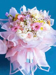 40pcs Flower Wrapping Paper Flower Bouquet Wrapping Paper Sheets With Golden Edge Korean Style Wrapping Paper For DIY Craft Gift Package Decoration Floral Supplies, 23 X 23 Inch, Wrapping Paper, Tissue Paper, Flower Bouquet Supplies (Pink)