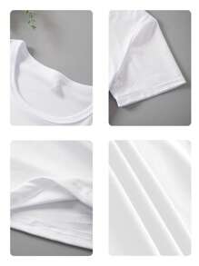 夏季上衣、朋克摇滚乐队、趣味惊悚设计图案 T 恤、休闲圆领 T 恤、女式图案 T 恤、女式秋季服装、冬装、长袖上衣、女式外出上衣 - 白色 - 查看 3