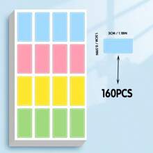 60 件/160 件/250 件/300 件可移除防水标签贴纸，专为冷冻食品设计 - 非常适合整理地址、办公室和家庭使用、储物盒、搬家、文件夹 - 彩色 - 查看 14