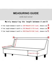 1pc Solid Color Armless Sofa Bed Cover, Printed Knitting Sofa Slipcover, Minimalist Modern Design - Dark Grey - View 2