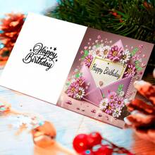 1 Set Of 6 Diamond Painting Greeting Card DIY Kit, Handmade Gift For Birthday, Love One - Multicolor - View 5