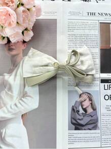 1pc New Chinese-Style Ink Painting Bowknot Ribbon Hair Clip - Multicolor - View 5