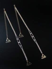 1 Pair Women Adjustable Replaceable Undergarment Shoulder Straps Accessories, Rhinestone Slip Proof Strap, For Rave