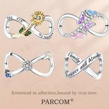 PARCOM 1 pieza Conjunto de joyas de moda con diseño de infinito enchapado en plata, adecuado como regalo de cumpleaños, festividad o joyería perfecta