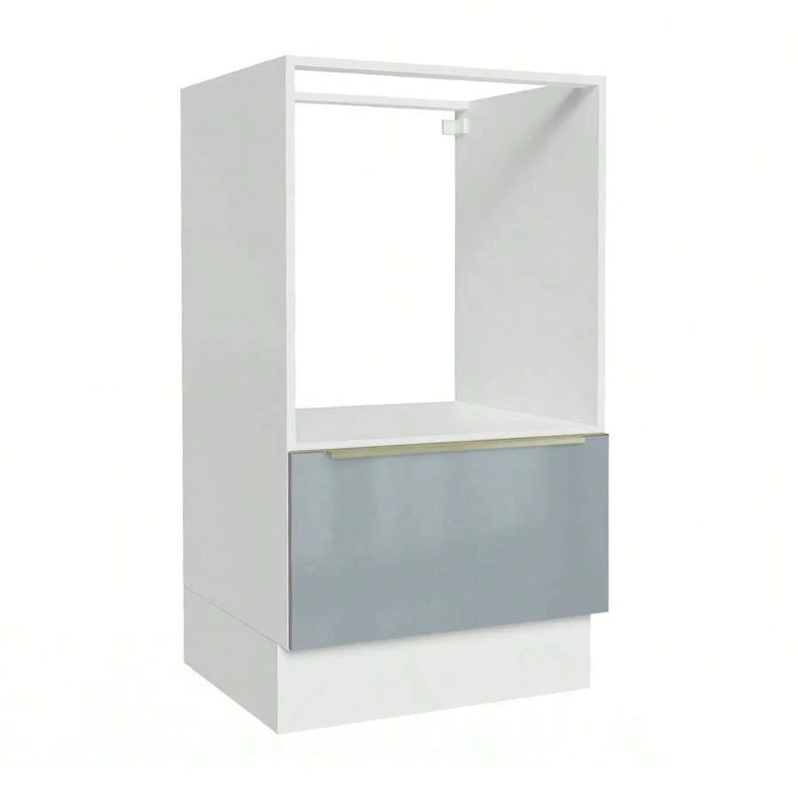 Mueble Para Horno Y Microondas Madesa Lux Sin Encimera Blanco/Gris - Blanco y Gris - Ver 1